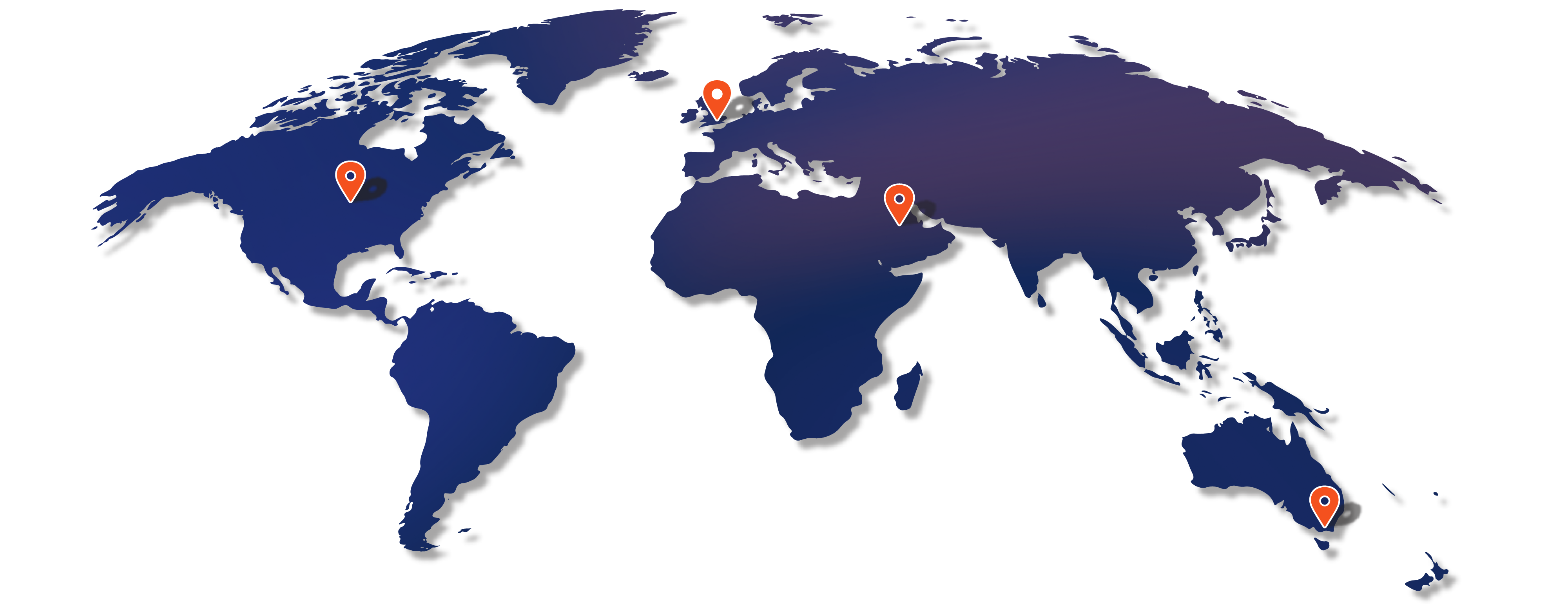 World map with pinpoints showing RLDatix locations