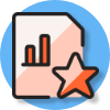 icon with chart and star